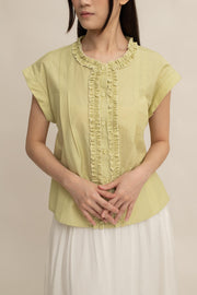 Avery Ruffle Button Top