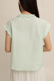 Avery Ruffle Button Top