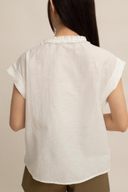 Avery Ruffle Button Top