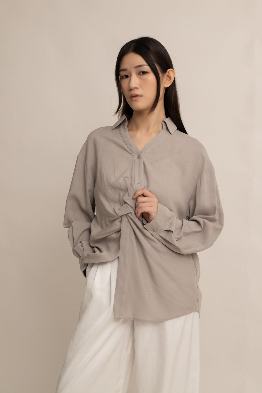 Ayla Wrap Collar Shirt