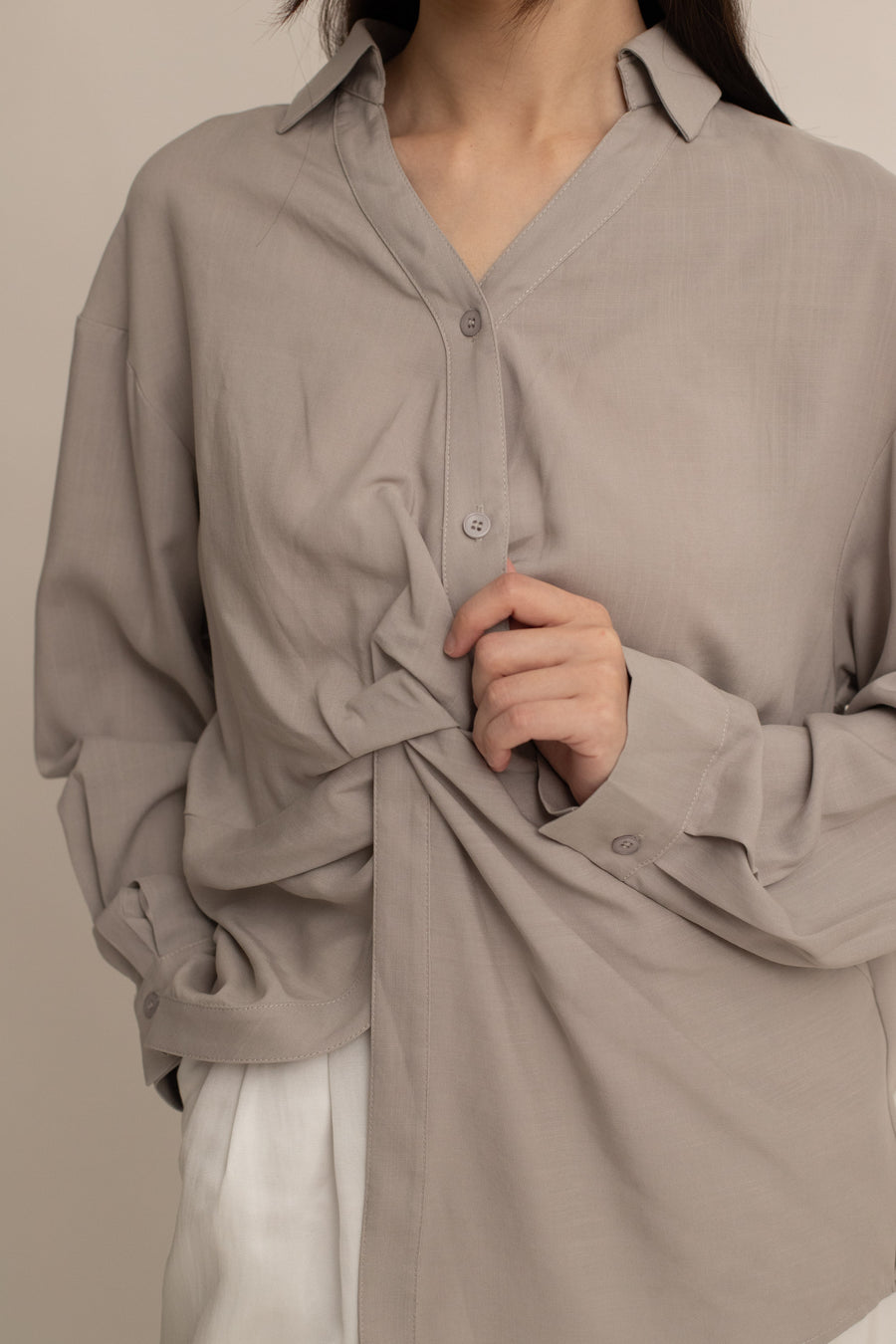 Ayla Wrap Collar Shirt