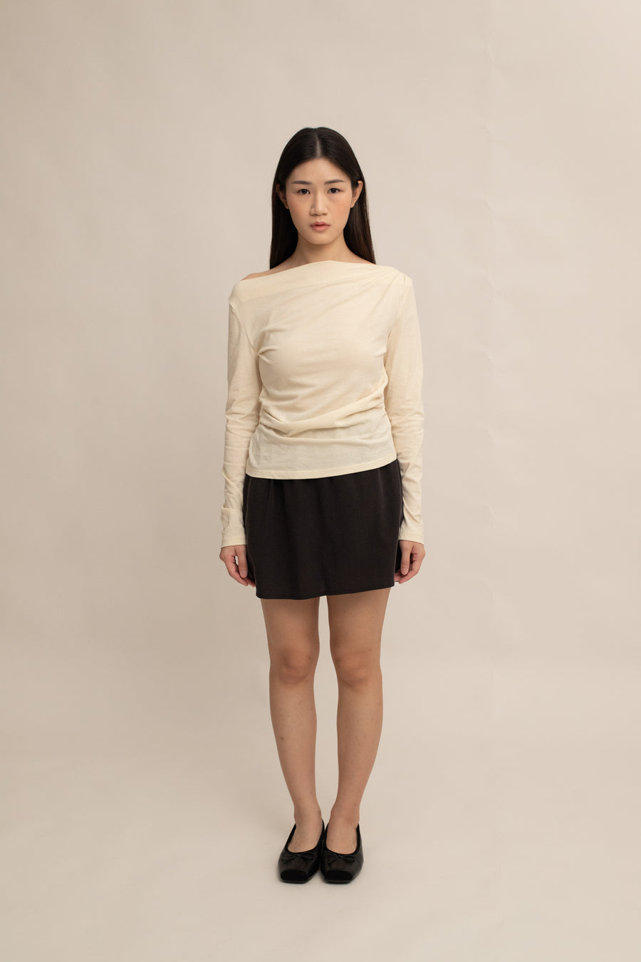 Caelyn Ruched Long-sleeve Top