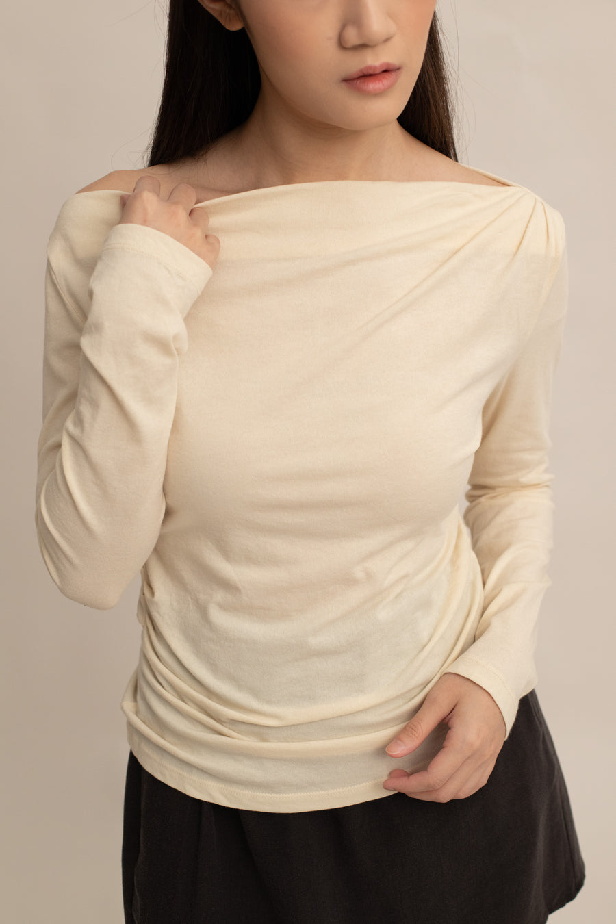 Caelyn Ruched Long-sleeve Top