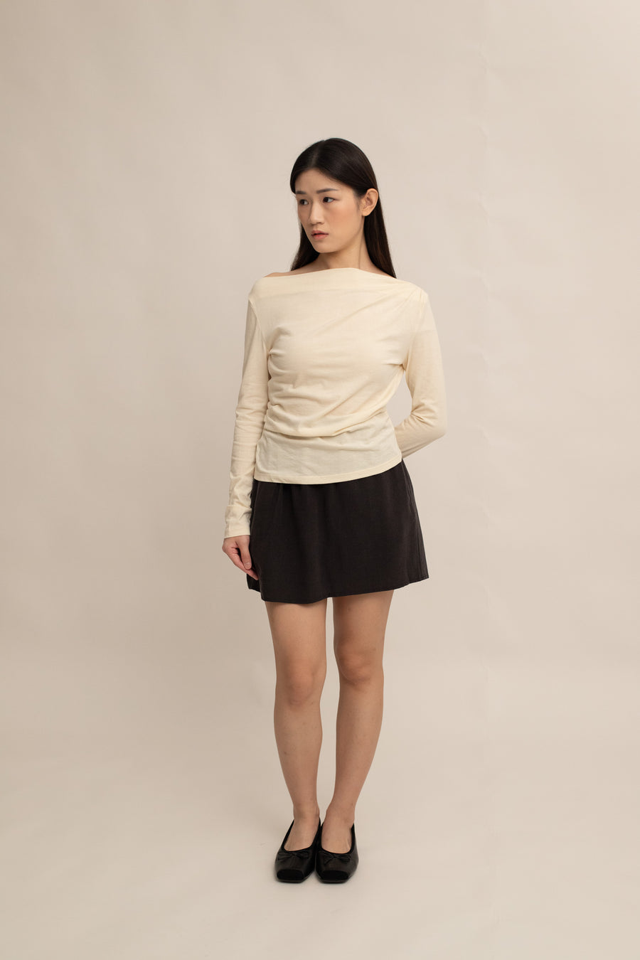 Caelyn Ruched Long-sleeve Top
