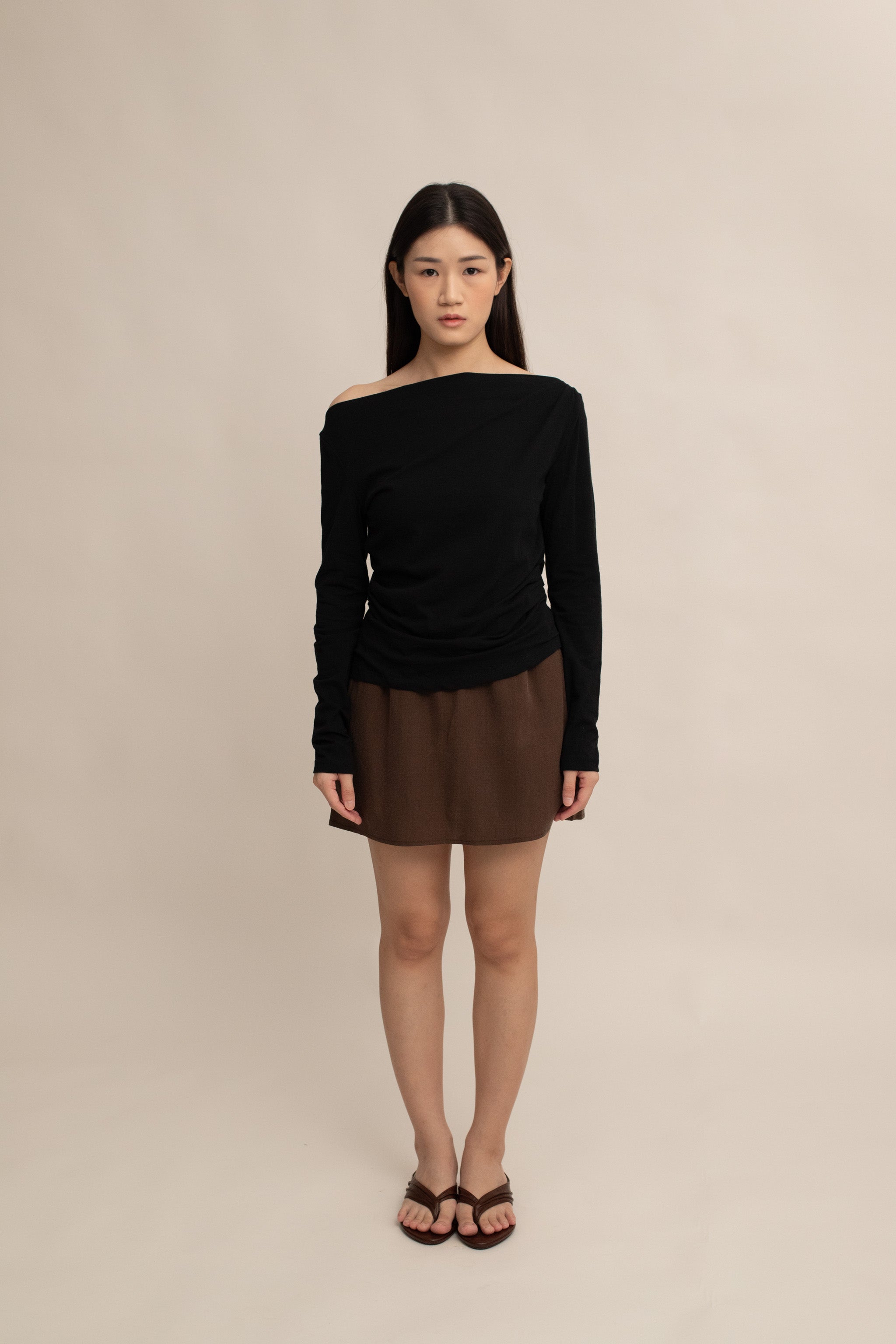 Caelyn Ruched Long-sleeve Top