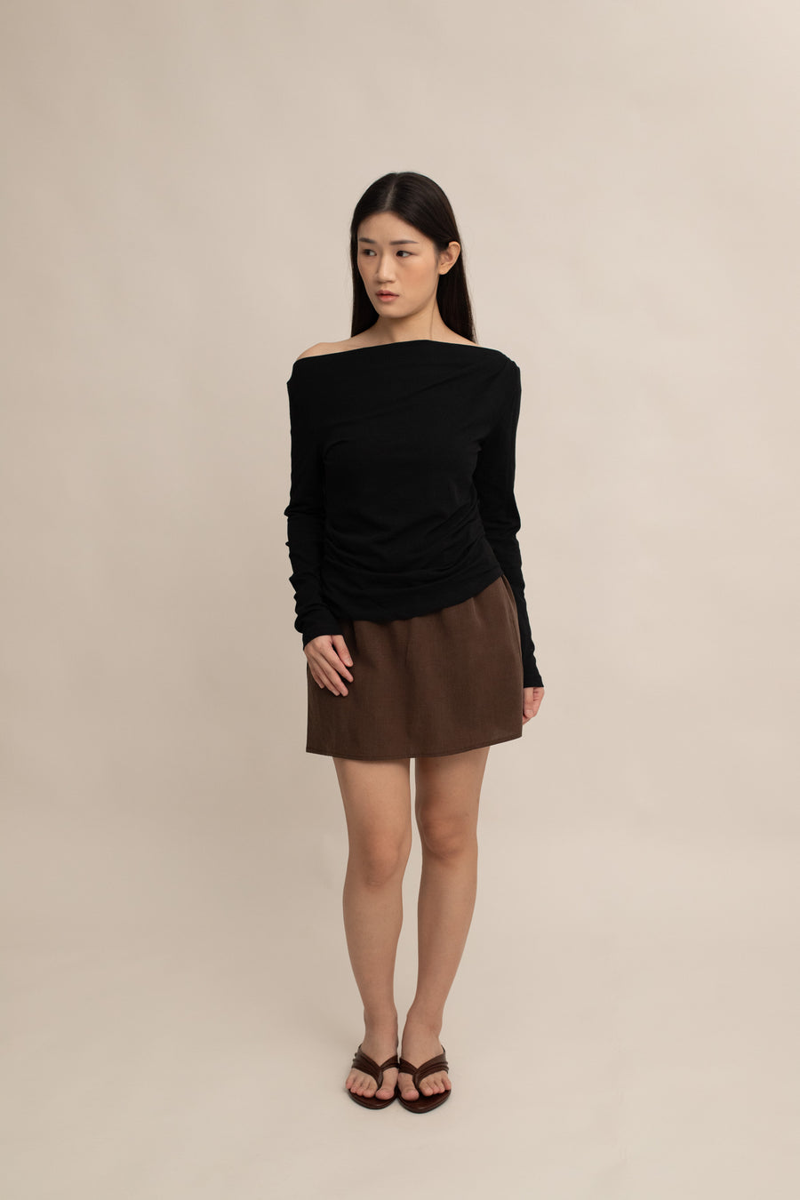 Caelyn Ruched Long-sleeve Top