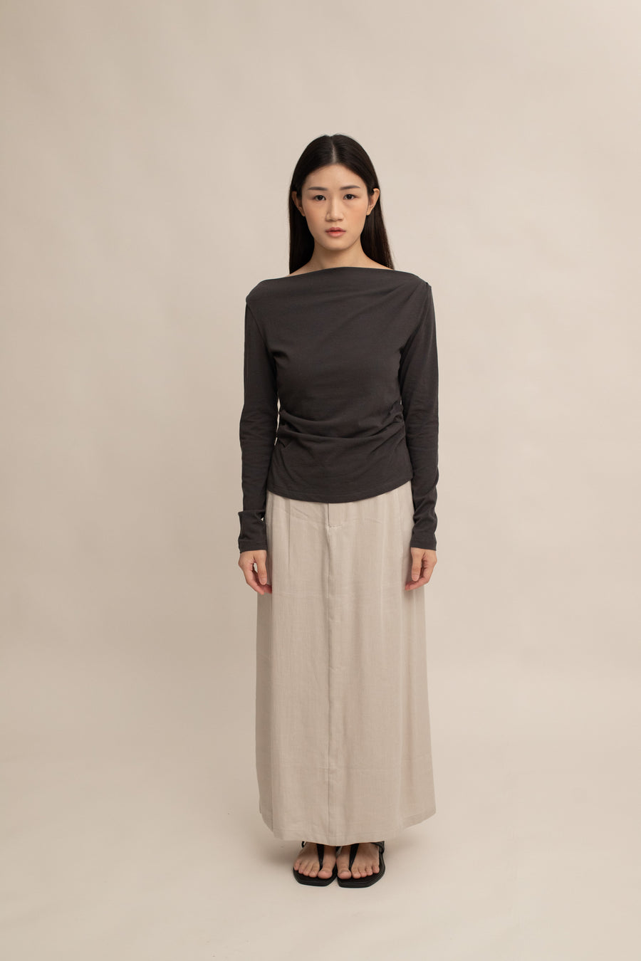 Caelyn Ruched Long-sleeve Top
