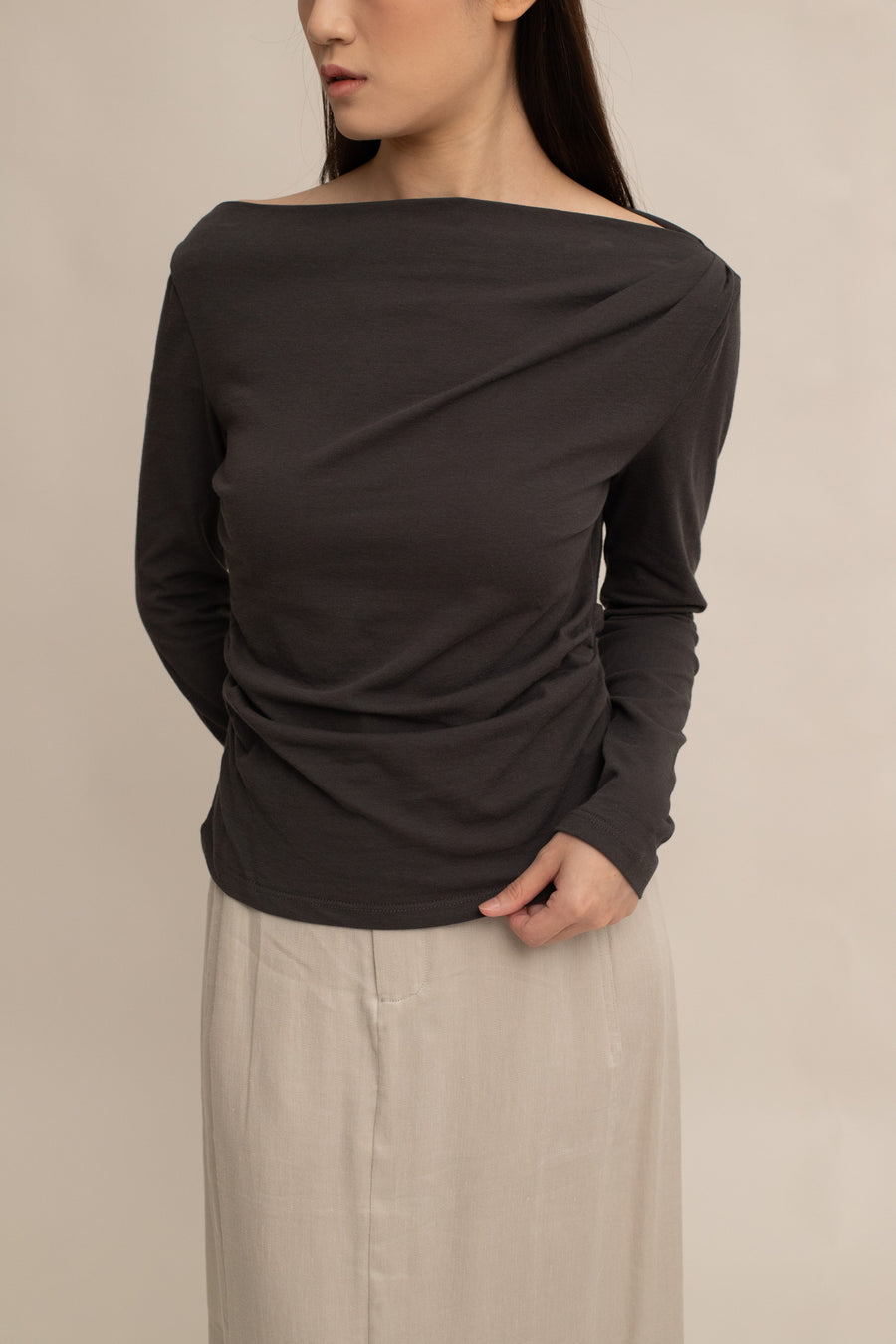 Caelyn Ruched Long-sleeve Top