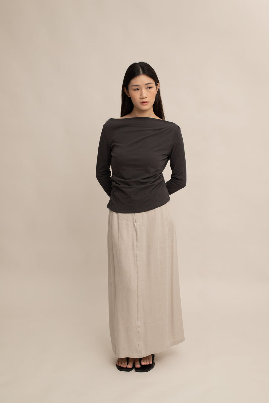 Caelyn Ruched Long-sleeve Top