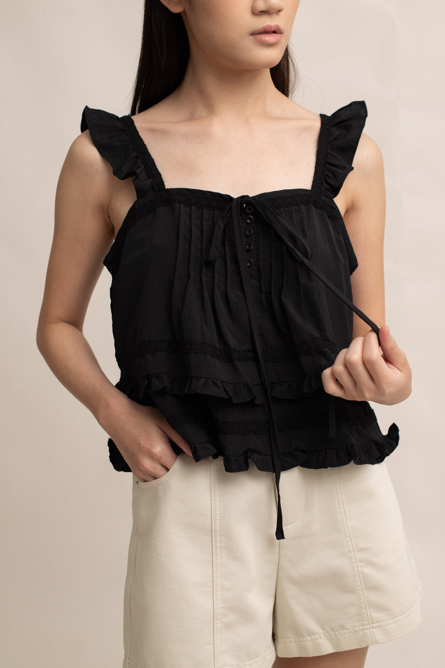 Cassia Ruffle Top