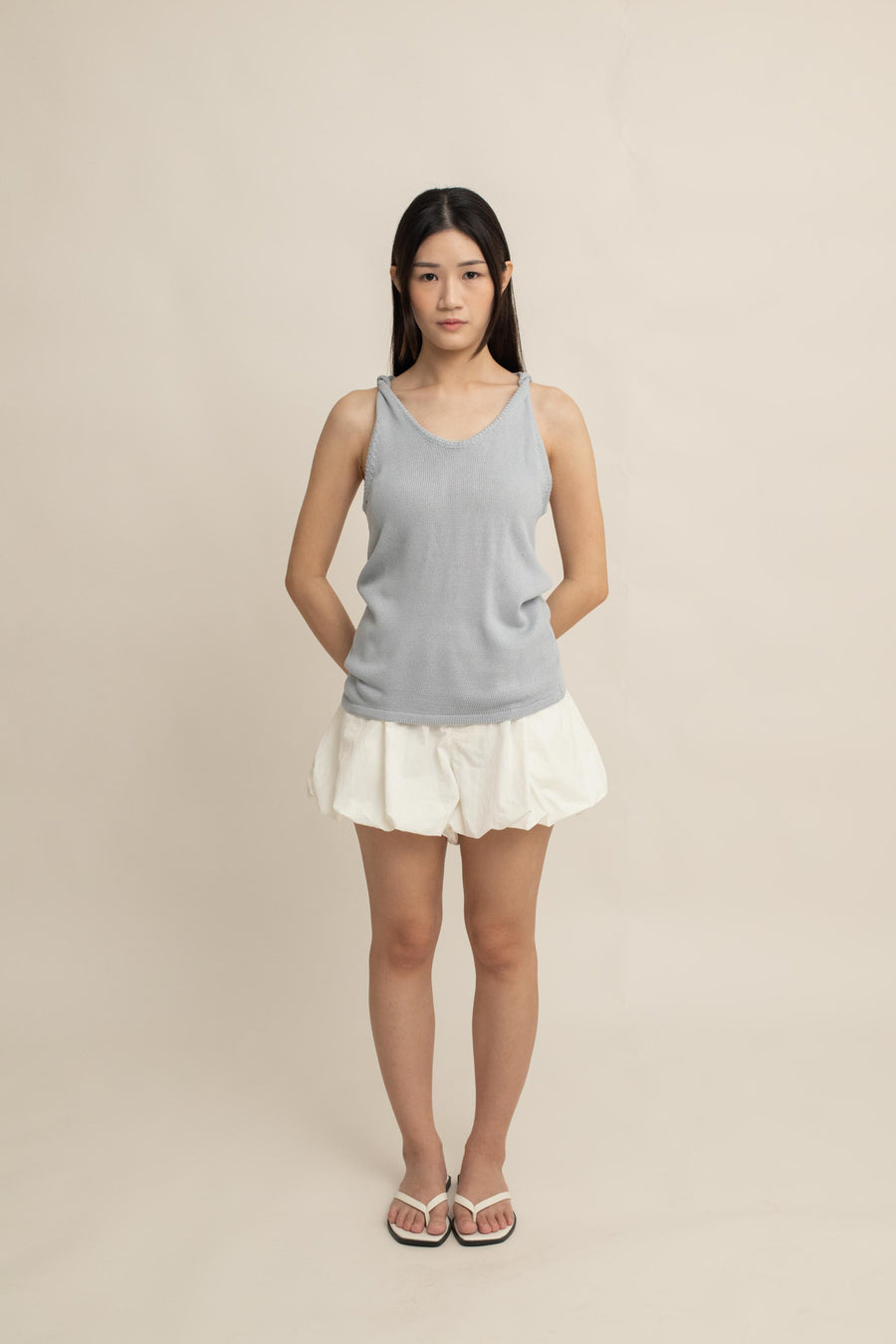 Chloe Twist-Strap Knit Top