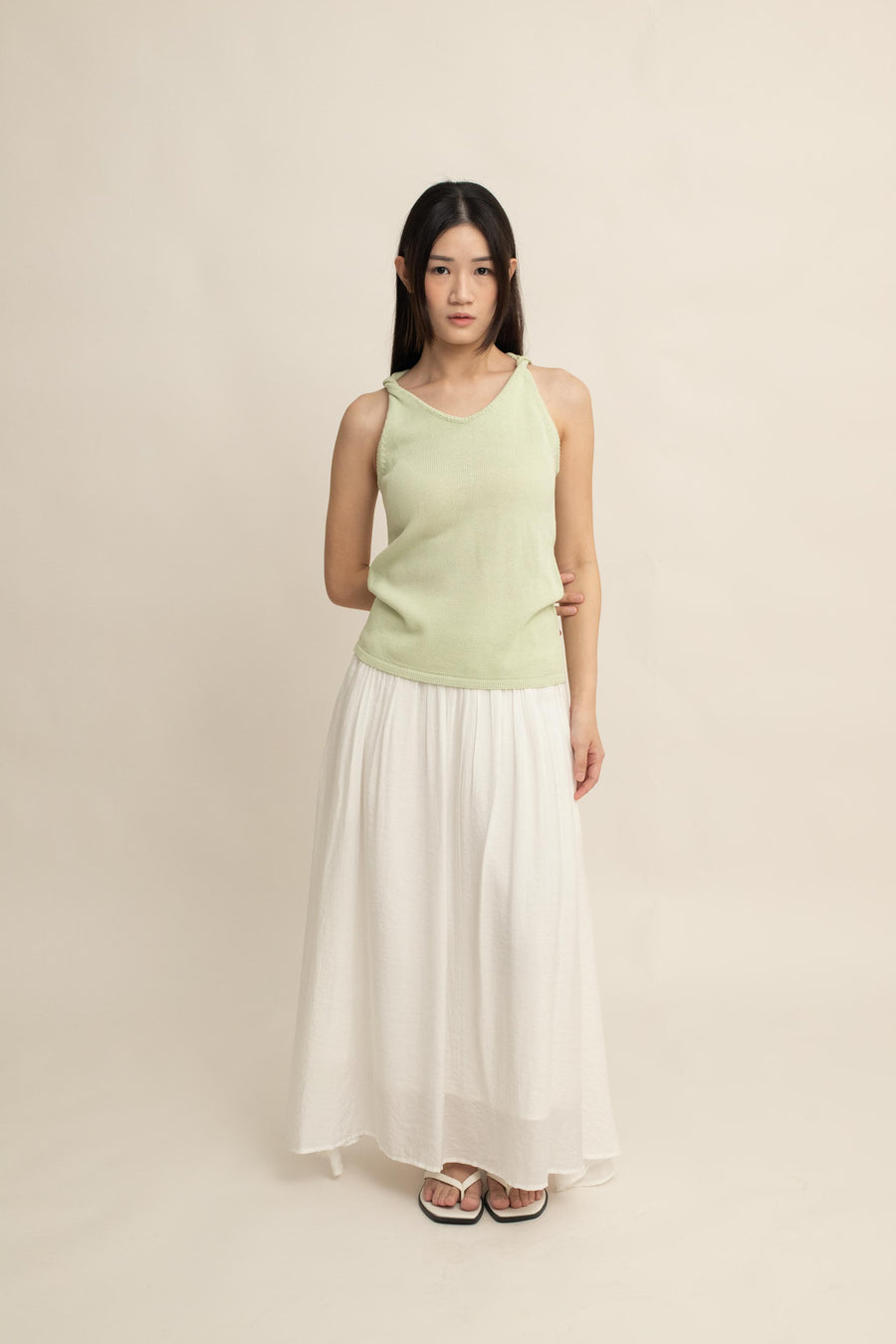 Chloe Twist-Strap Knit Top