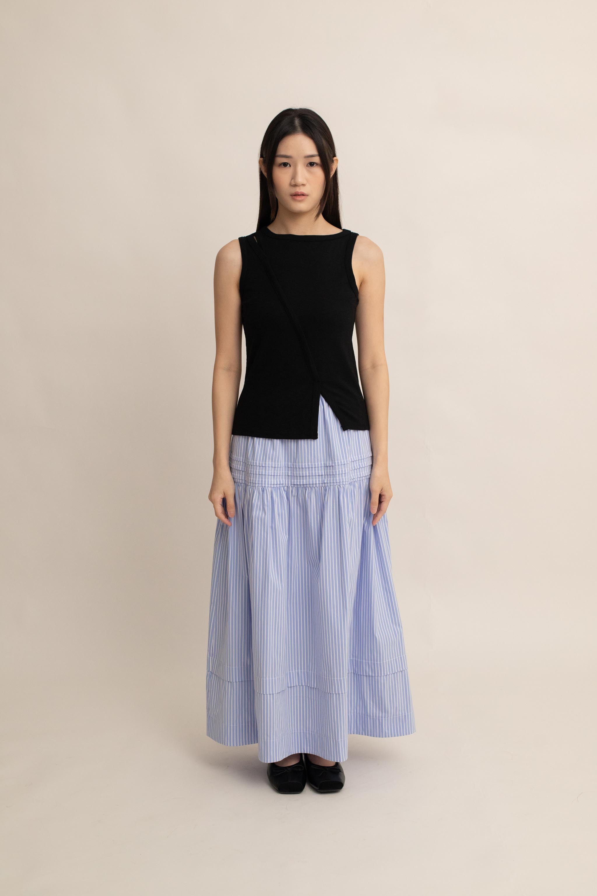 Della Front Pleat Top
