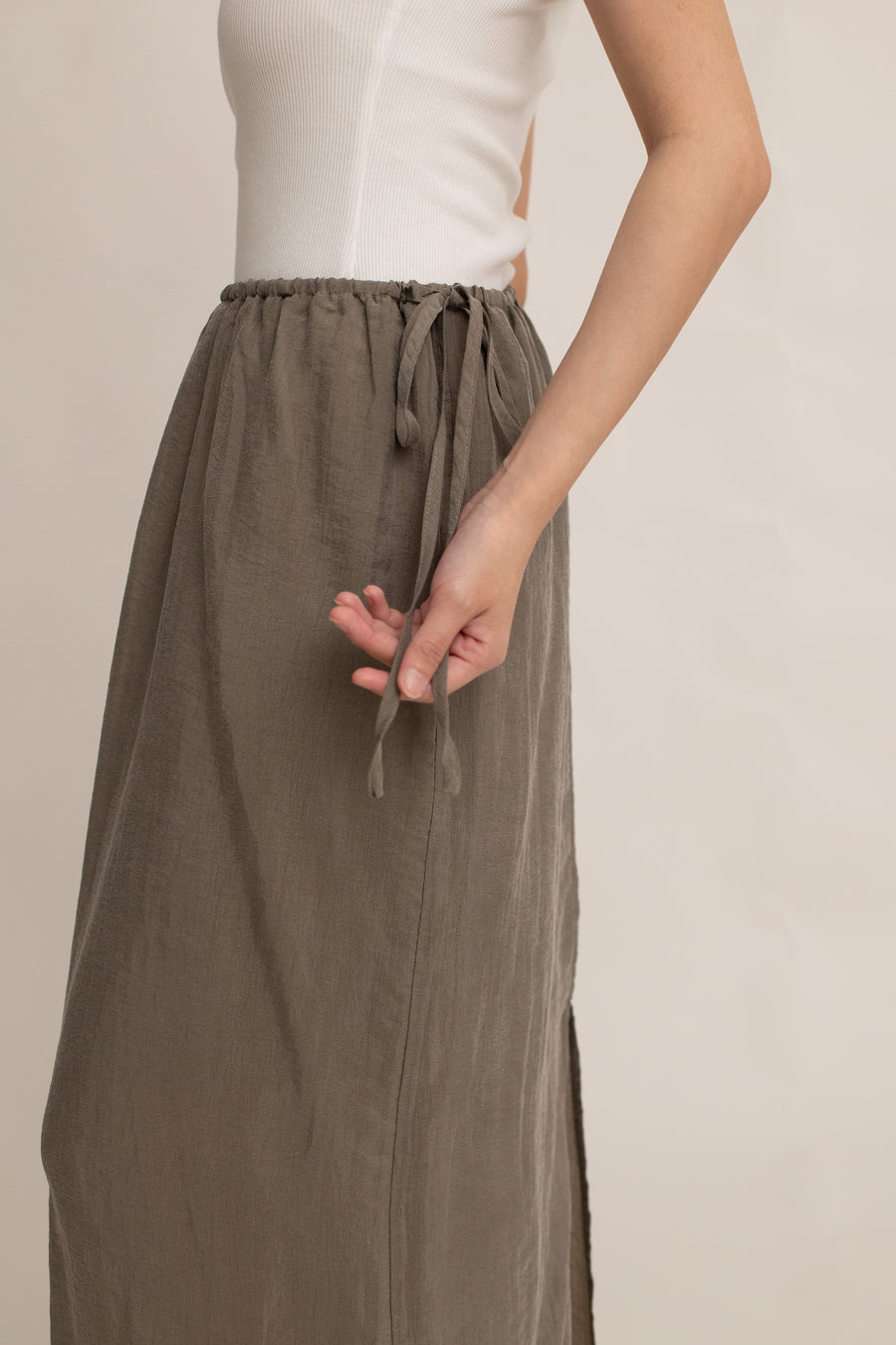 Elara Drawstring Midi Skirt
