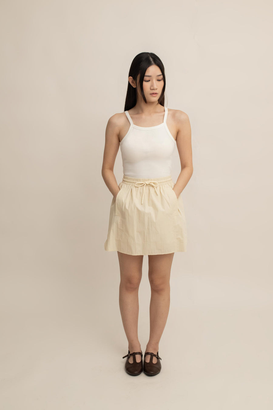 Hannah Drawstring Mini Skirt
