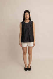 Jodie Denim Peplum Top
