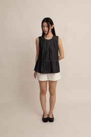 Jodie Denim Peplum Top