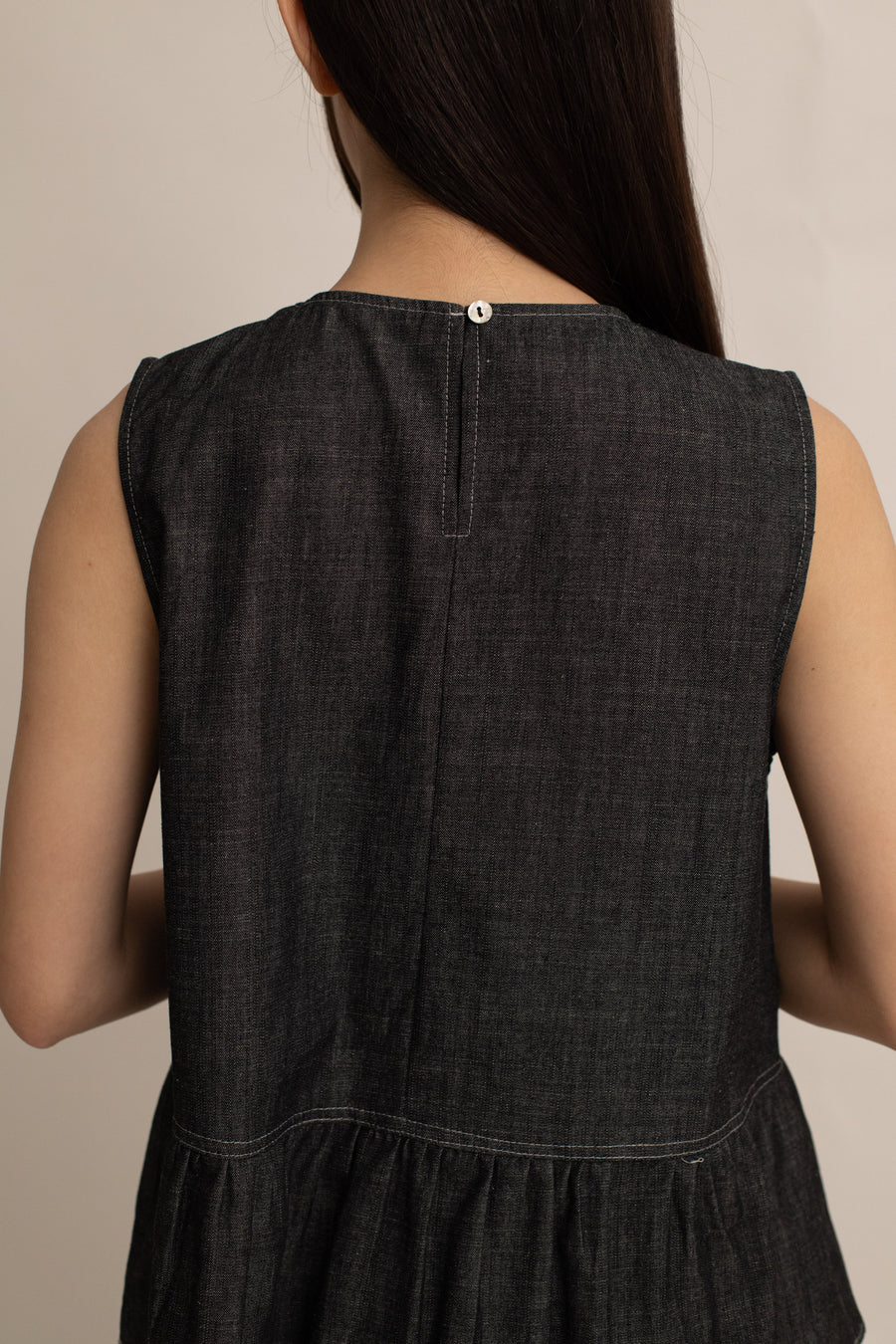 Jodie Denim Peplum Top