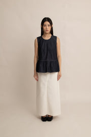 Jodie Denim Peplum Top