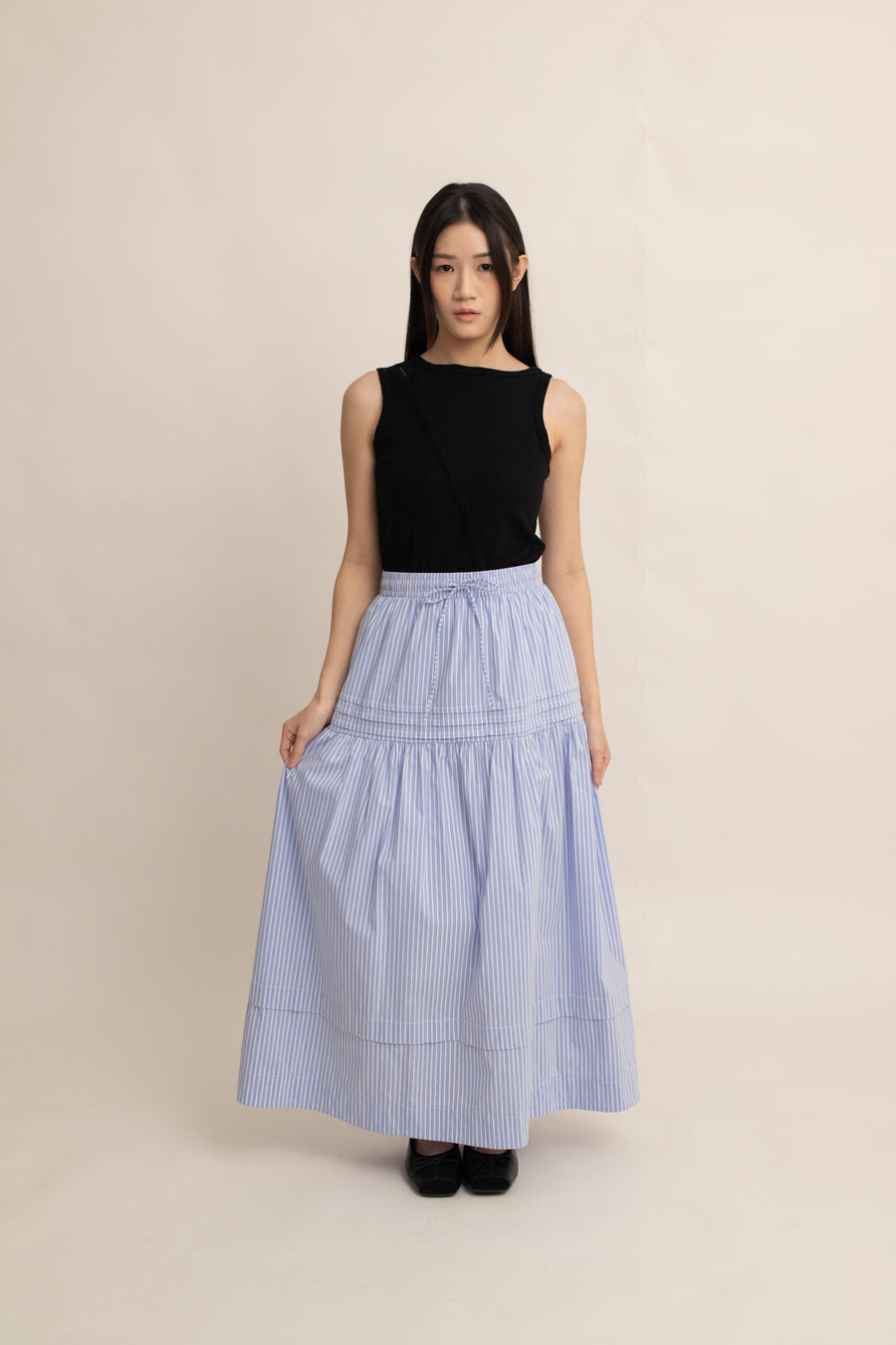 Lina Stripe Tiered Skirt