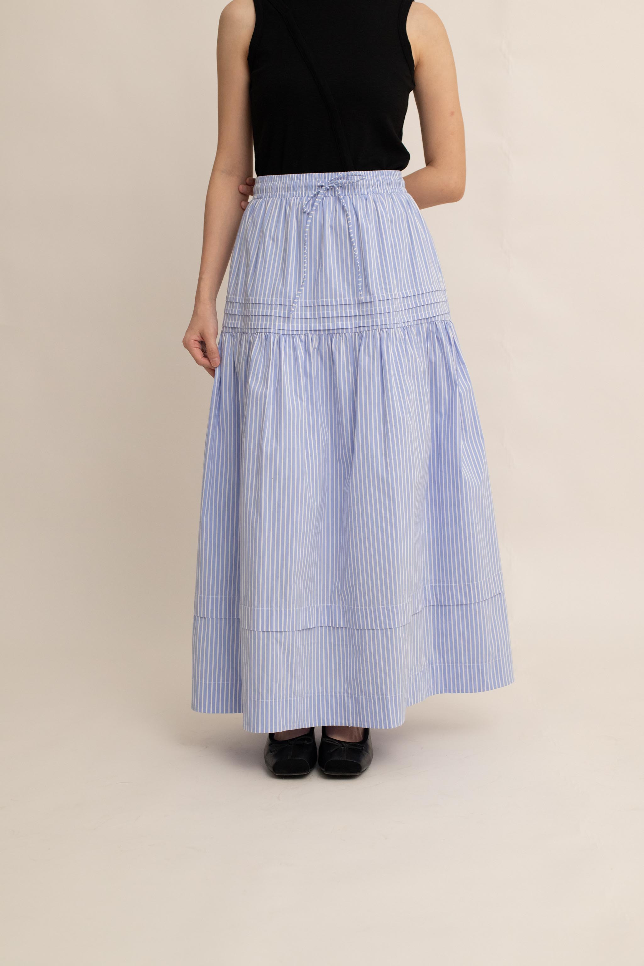 Lina Stripe Tiered Skirt