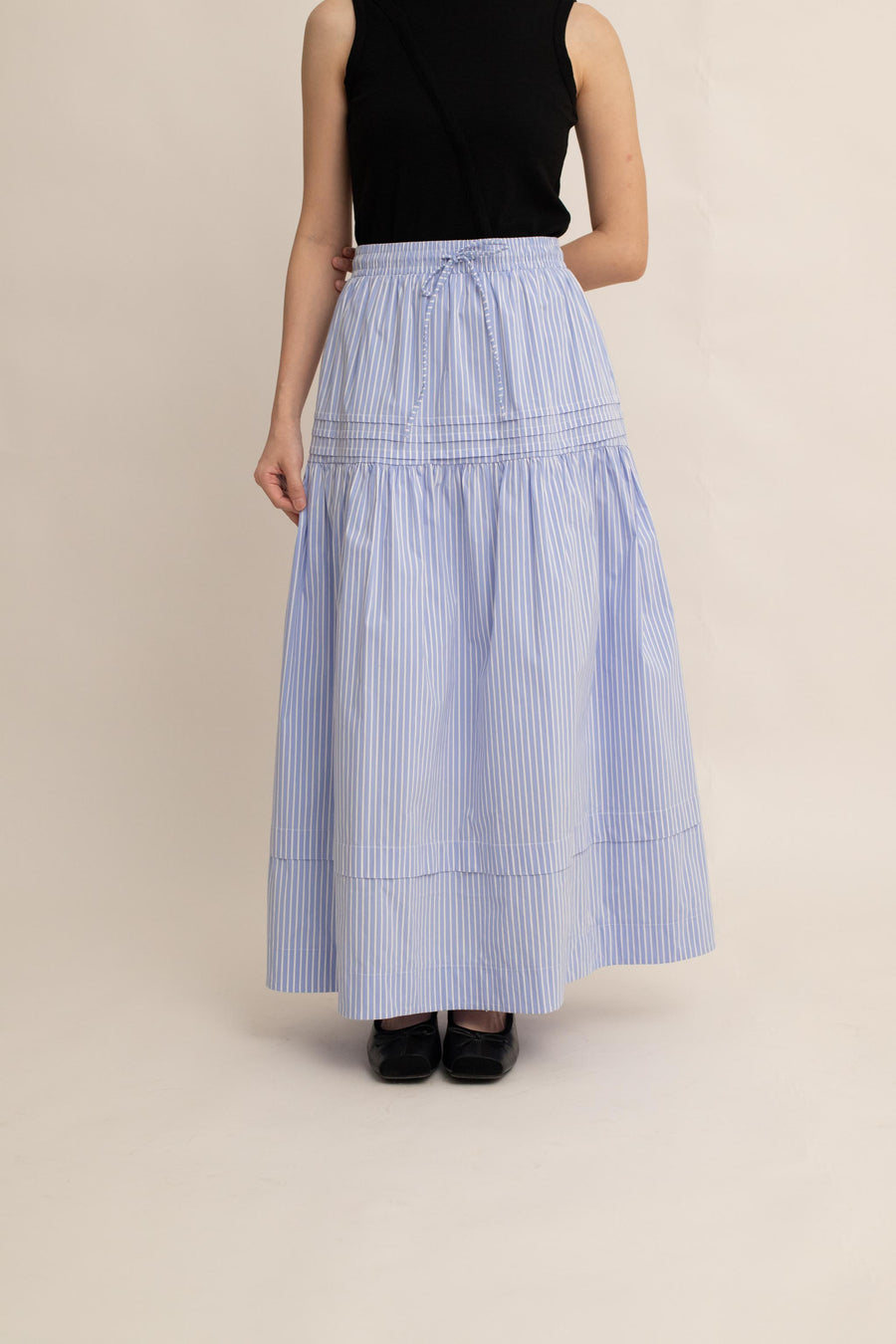 Lina Stripe Tiered Skirt