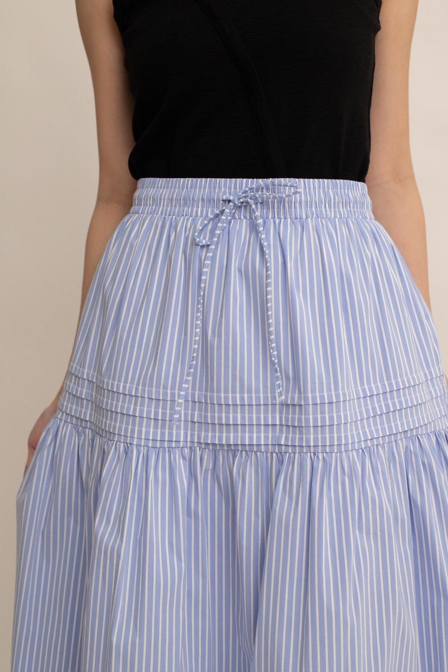 Lina Stripe Tiered Skirt