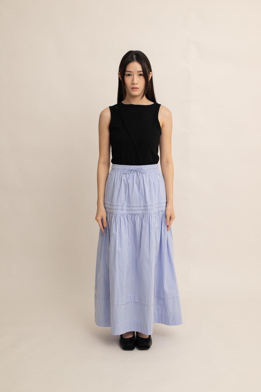 Lina Stripe Tiered Skirt
