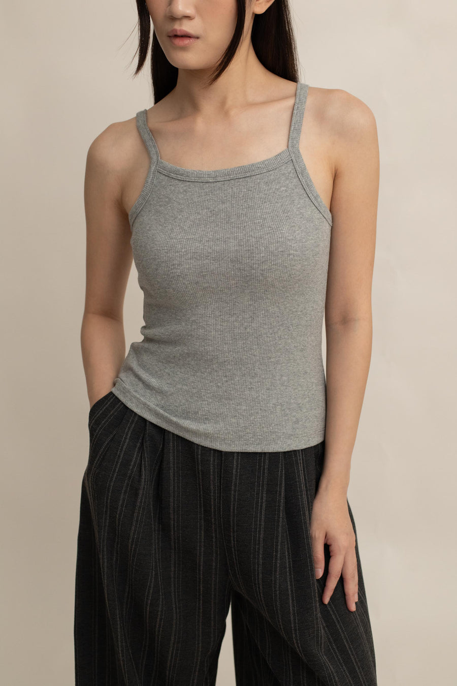 Lune Ribbed Square-Neck Cami