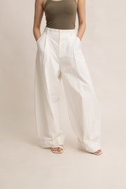 Opal Wide-Leg Cotton Pants