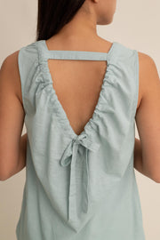 Serra Tie Back Linen Top