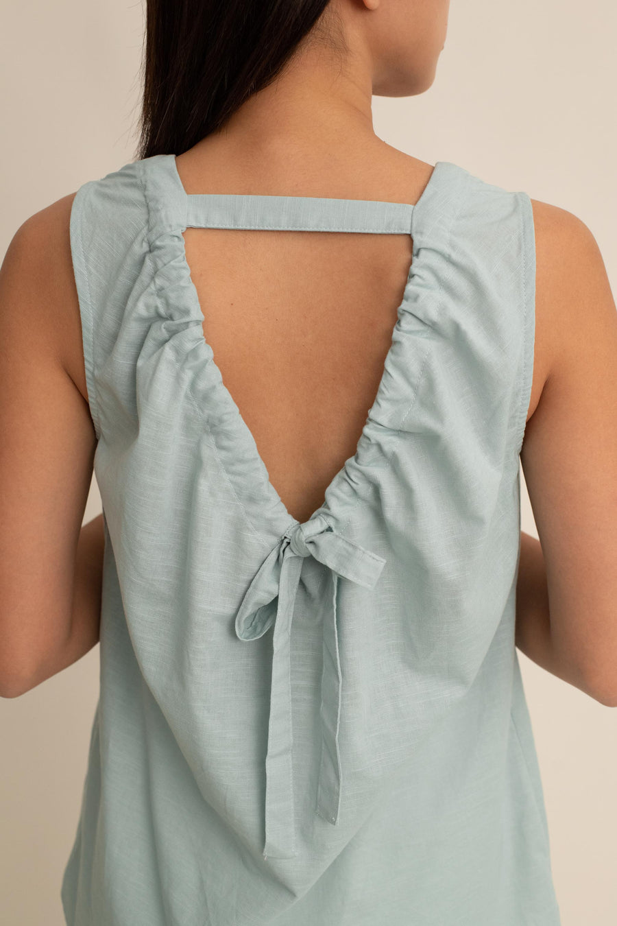 Serra Tie Back Linen Top