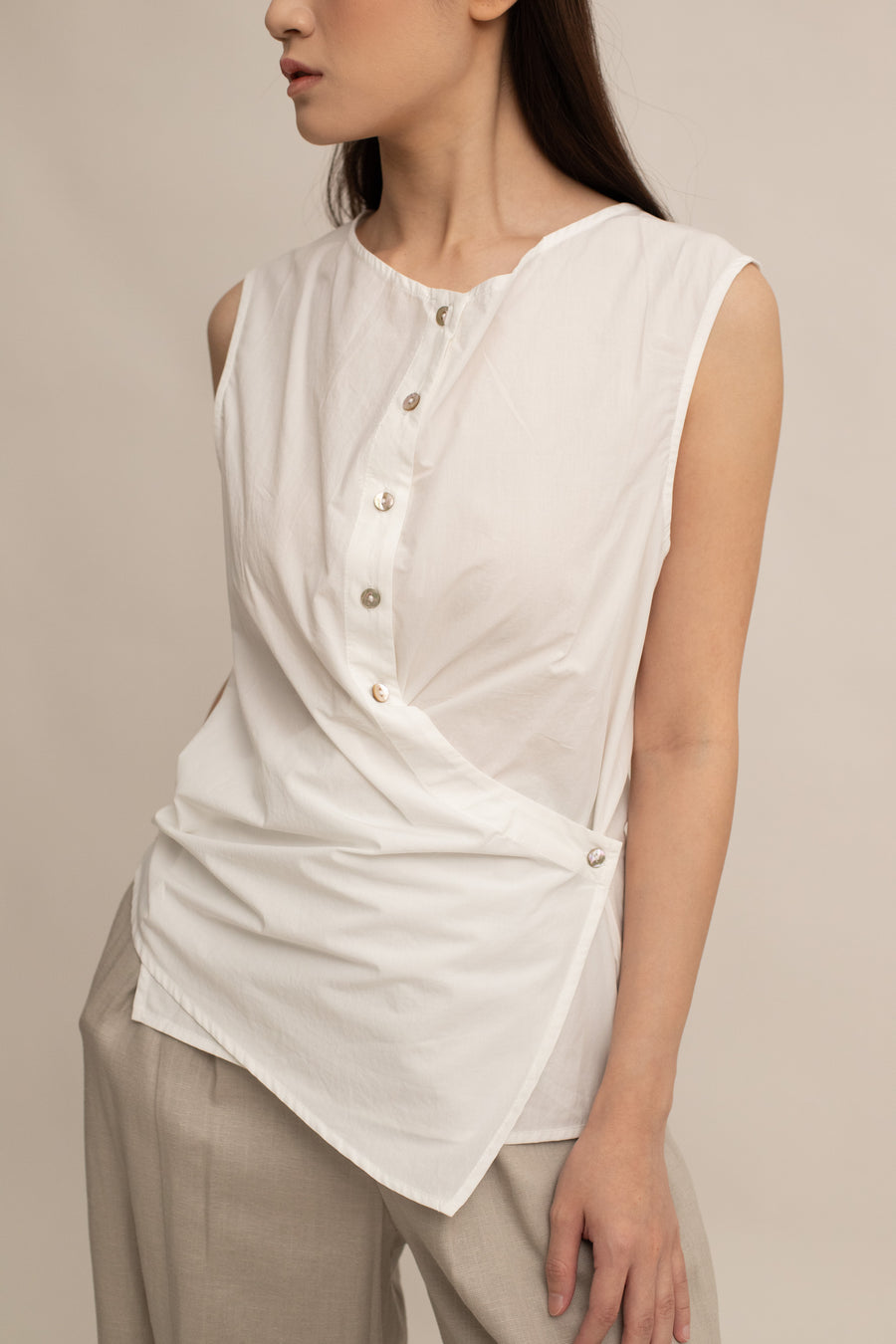 Tara Button Top