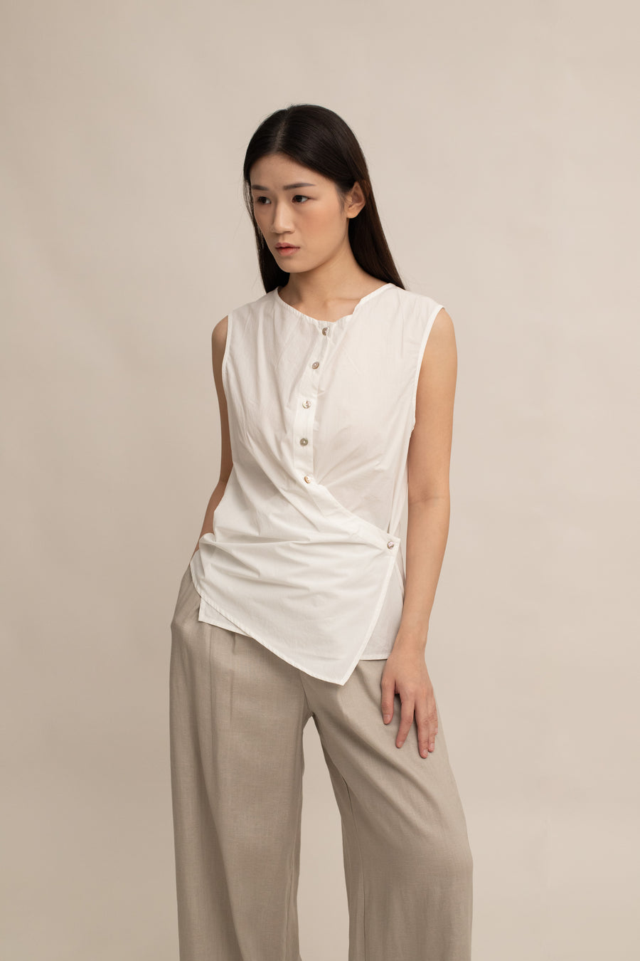 Tara Button Top