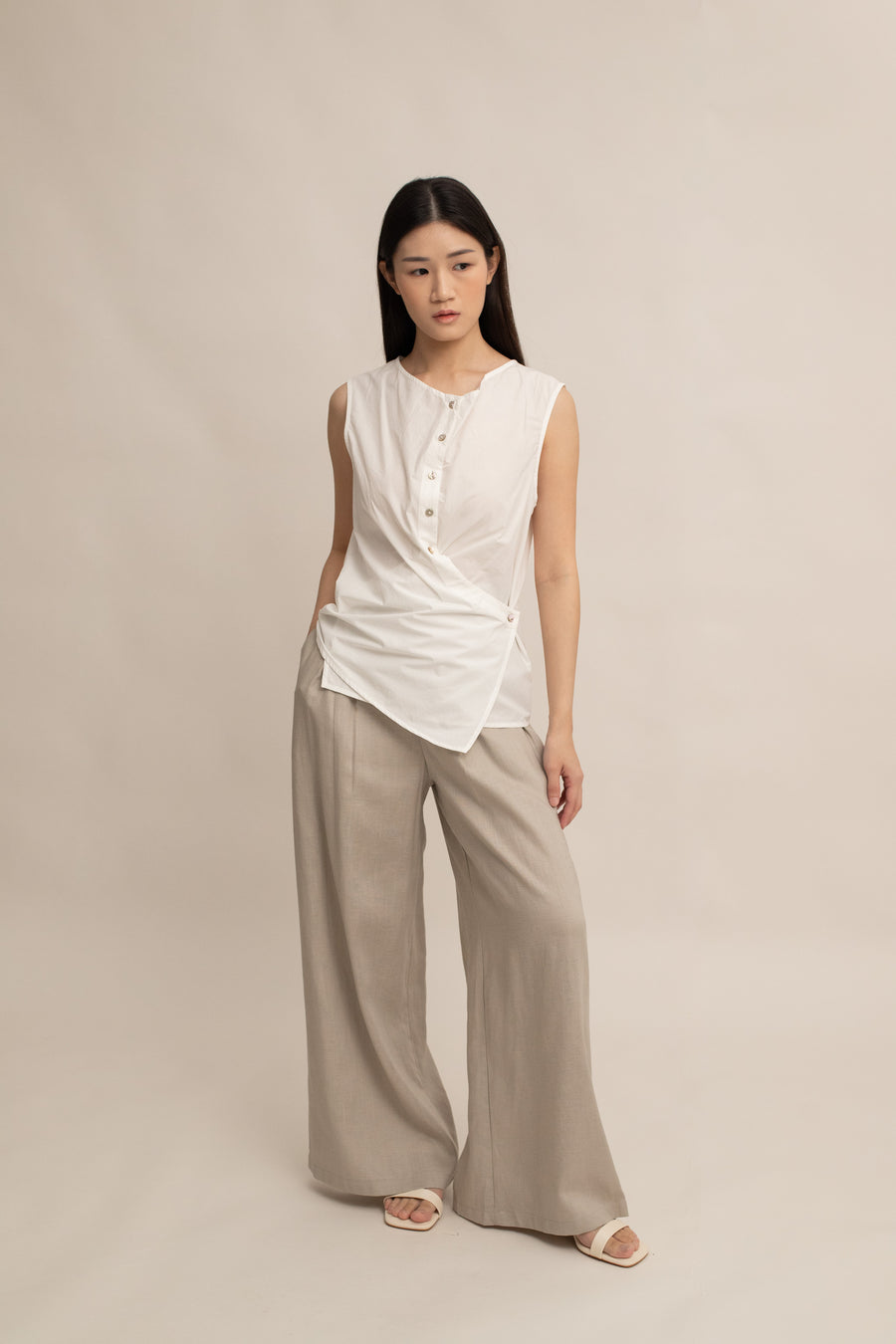 Tara Button Top