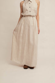 Xanthe Button Midi Skirt