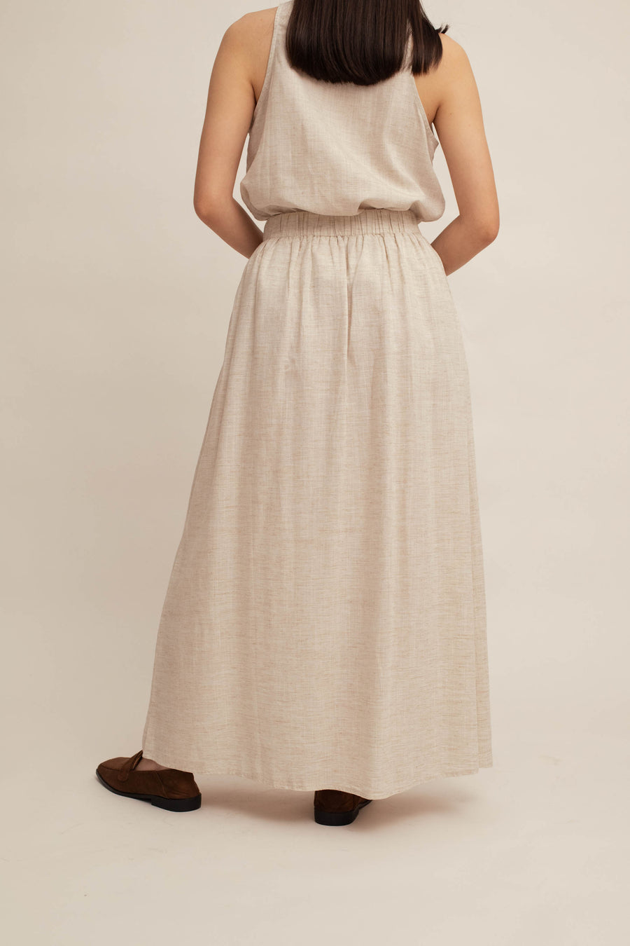 Xanthe Button Midi Skirt