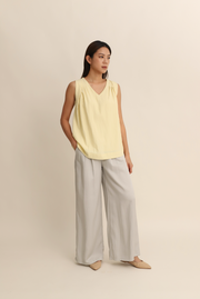 Solenne V-neck Pleated Top
